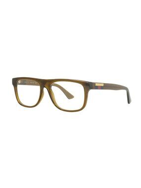 Gucci Eyeglasses Frames GG1117O 002 Transparent Polished Brown Square 56-17-145